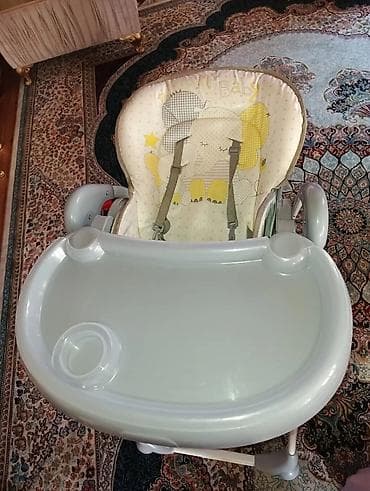 Uşaq yemək stulu - Rəng: boz-ağ tonlarda - Yumşaq arxalıq və — 3