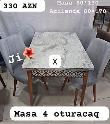 Açılan yemək masasının dəstı - Masa ölçüsü: 80×130 sm, açıldıqda lalafo.az -da Açılan yemək masasının dəstı - Masa ölçüsü: 80×130 sm, açıldıqda
