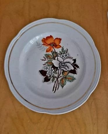 mis samovar satilir: Boşqablar, 12 ədədli dəst, rəng - Ağ, Farfor, SSRİ — 1