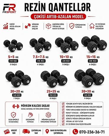 idman ucun rezinler: Rezin Qantellər, Çəki: 5 kq, Yeni — 1