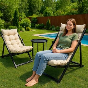 bitki toxumlarinin satisi: Şezlonq. Bağ, balkon üçün şezlonq dəsti. Qiyməti - 1 ədəd şezlonq — 3