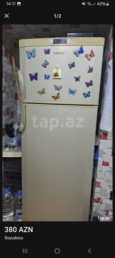 kokteyl aparati baku electronics: 2 qapılı Beko Soyuducu Satılır, rəng - Bej — 1