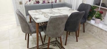 işlənmiş stol stul dəsti sumqayit: 🇹🇷Türk istehsalı Möhtəşəm ✨✨ Kuxna üçün stol stul dəsti 4 stul 1 — 11