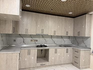 çanağ: Mətbəx mebeli dəsti – L formalı, modern dizayn - Material: Açıq ağac — 1