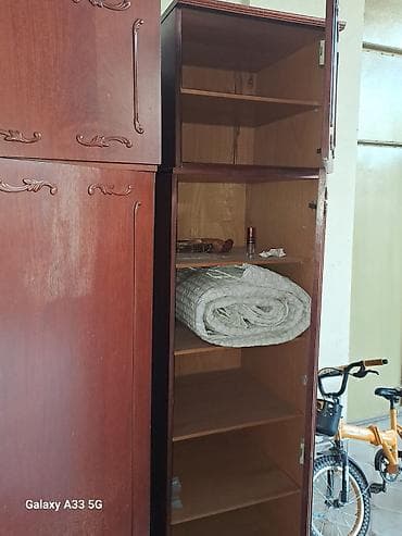 skaf kupe: 6 qapı, Qəhvəyi, Taxta, Açılan, Düz dolab — 4