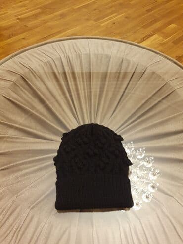 qadınlar üçün qulaqlı papaqlar: Qara toxunma papaq - Rəng: tam qara - Model: klassik beanie tipli — 5