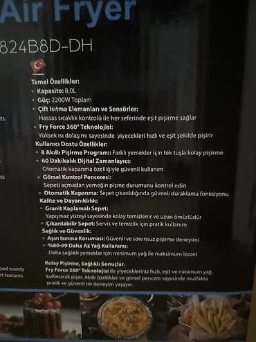 ucuz modem: EUROLUX Digital Air Fryer – EU-AF4824B8D-DH Yenidir.Ana üçün hədiyyə — 2