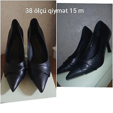 Tuflilər: Qadın klassik tufliləri - Rəng: qara - Material: dəri görünümlü — 1