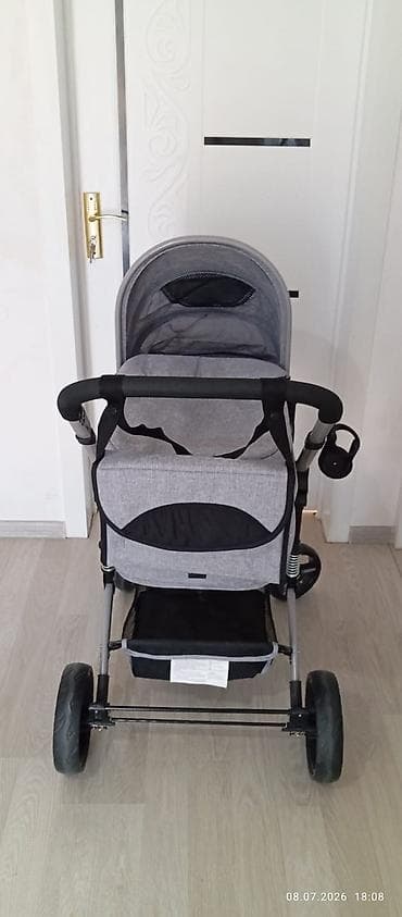 araba: Uşaq arabası – “Baby Home”, boz rəng - 2-si 1-də tipli: beşik tipli — 4