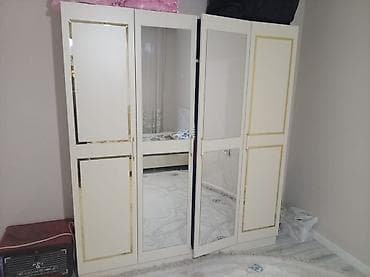 qapi dekoru: Yataq otağı mebel dəsti - Rəng: krem/ivori, qızılı dekor xətləri ilə — 3
