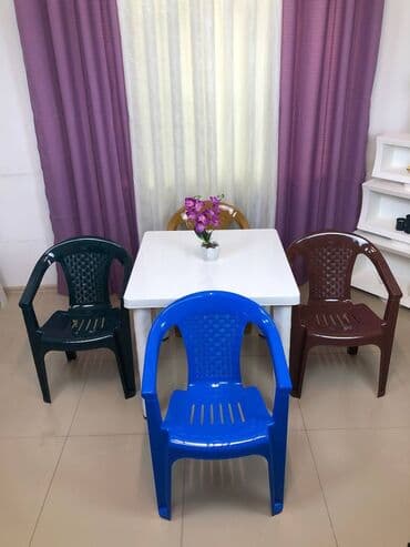 раскладной стол: Yeni, Kvadrat masa, 4 stul, Açılmayan, Stullar ilə, Plastik, Azərbaycan — 3