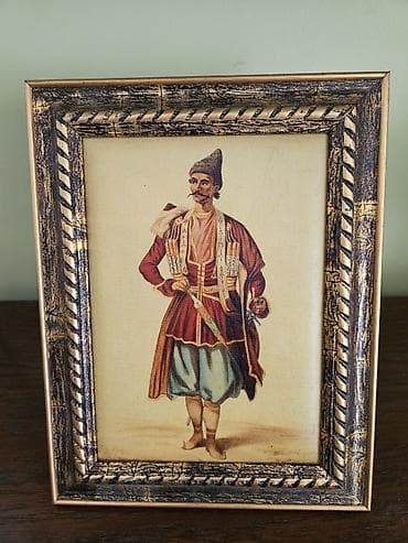 Çərçivəli reproduksiya: “Qarabağ bəyi” — rəssam Q. Qaqarin, XIX əsr