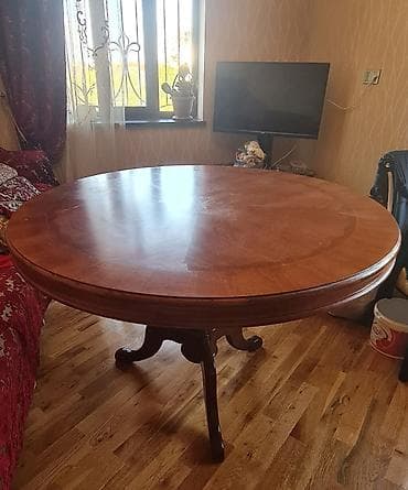 embawood masa ve stullar: Qonaq masası, Açılmayan, Taxta, Yumru masa — 3