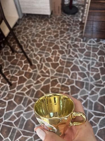 dəm caydan: Çay dəsti, rəng - Qızılı, 6 nəfərlik — 5