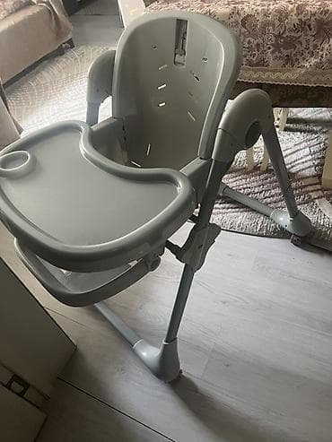 Коляски: Uşaq yemək stulu – boz rəngdə, tənzimlənən və praktik model — 1