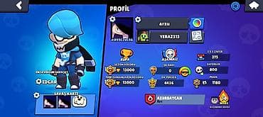 Brawl Stars hesabı - Kupa: 13 000 (mövsüm rekordu və ümumi rekord 13