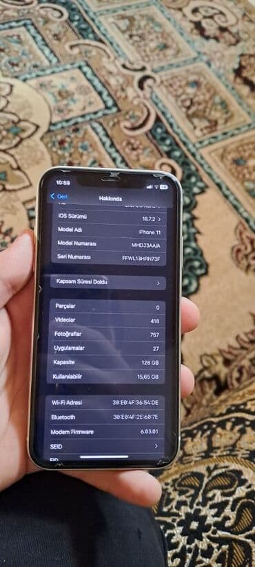 стиральная машина бу: IPhone 11, 128 ГБ, Белый, Беспроводная зарядка, Face ID — 8