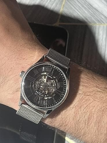 apple watch 10: Skelet dizaynlı mexaniki qol saatı - Korpus: polad, parlaq metal rəng — 3