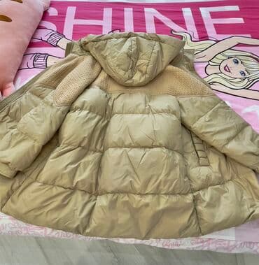 Dəstlər: Uşaq üçün qış gödəkçəsi – bej rəngli, kapüşonlu, uzun model — 3