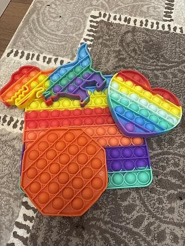 Pop It antistress oyuncaq dəsti - Formalar: ürək, səkkizguşəli