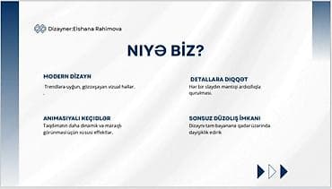 ev temiri qiymetleri: Xidmət: Peşəkar slaydların hazırlanması Dizayner: Elshana Rahimova — 3
