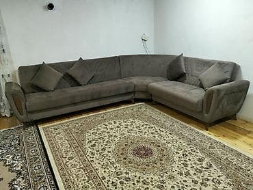Künc divan dəsti – müasir və geniş - L formalı, sağ tərəfi uzun chaise