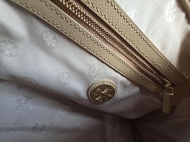 tory bruc: Tory Burch orijinal qadın çantası – bej rəng, safliano teksturalı — 3