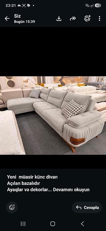 Künc divan, Yeni, Açılan, Bazalı, Parça, Çatdırılma yoxdur