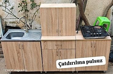 Mətbəx mebeli 185₼ Qaz moyka daxil ölçü 2.20 Çatdırılma pulsuz