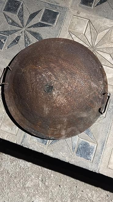 Dəmir sac qazan (wok tipli) - Material: qalın karbon polad/dəmir -