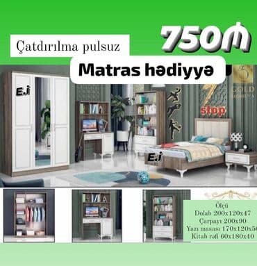 российская мебель в баку: Односпальная кровать, Шкаф, Тумба, Россия, Новый — 8