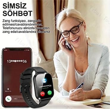sensor saatlar: Yeni, Smart saat, Sensor ekran, rəng - Qara — 3
