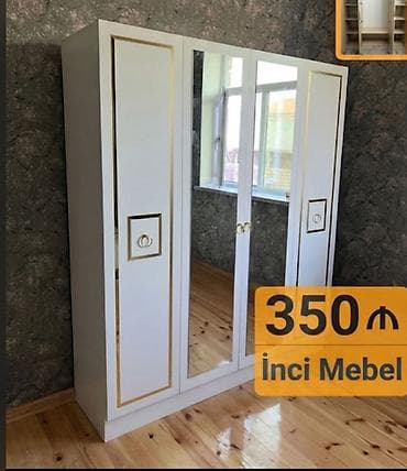 Yeni, 4 qapılı, Güzgülü, Ağ, Açılan, Düz dolab lalafo.az -da Yeni, 4 qapılı, Güzgülü, Ağ, Açılan, Düz dolab