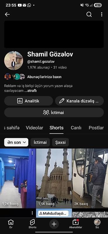 krişa formaları: Xidmət: YouTube kanalında reklam yerləşdirilməsi və əməkdaşlıq — 2