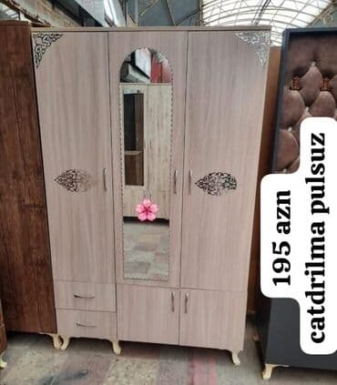 taxtanin qiymeti: Yeni, Açılan, 3 qapılı Düz dolab, Dolab-asılqan — 6
