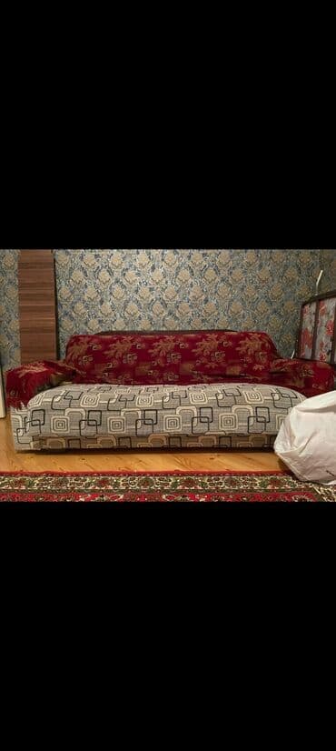 İşlənmiş, Künc divan, 2 kreslo, Bazalı, Açılan