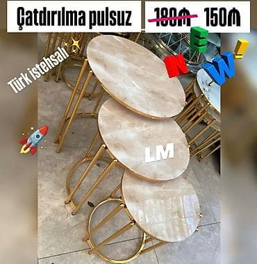 Yumru masa, Açılmayan, Təkərsiz, Türkiyə, Zəmanətsiz, Pulsuz quraşdırılma