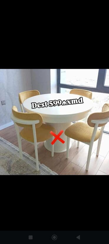 Stullar: Mətbəx üçün, Açılmayan, Yumru masa, 4 stul — 1