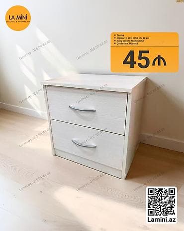 Mebel: Tumba (2 çekmecəli) Xüsusiyyətlər: - Ölçü: D 40 × H 50 × U 40