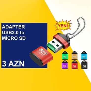 hdd box: USB Adapterlər ⭐USB2.0 to Micro SD – 3 AZN ⭐USB3.0 to Ethernet RJ45 — 5