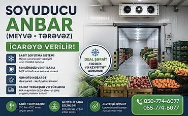 Soyuducu anbar icarəsi 400kv sahə, 250 ton məhsul tutumu