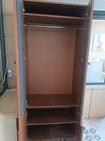 giris qapi: İşlənmiş, 2 qapılı, Güzgülü, Qəhvəyi, Taxta, Açılan, Düz dolab — 5