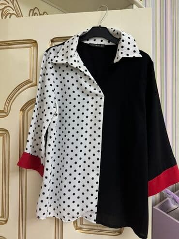 Qadın köynəyi – kontrast dizayn - Rənglər: qara və ağ kombin, xırda