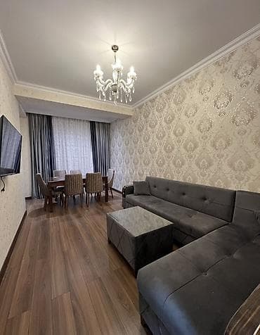 kiraye ev binede: Mənzilin təsviri: - Zövqlə dizayn olunmuş geniş zal: L formalı iri — 1