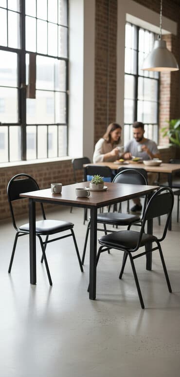 avropa metbexi: Mətbəx üçün, Açılmayan, Dördbucaq masa, 4 stul — 1