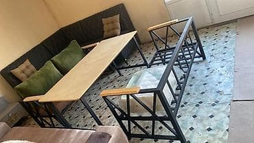 heyet evi ucun stol stul: Mətbəx üçün, Açılmayan, Dördbucaq masa, 8 stul — 1