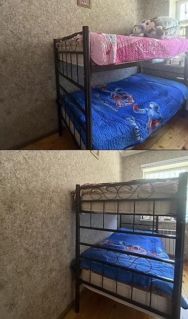 Oğlan və qız üçün, Çarpayı, Matras ilə, Siyirməsiz, Dəmir