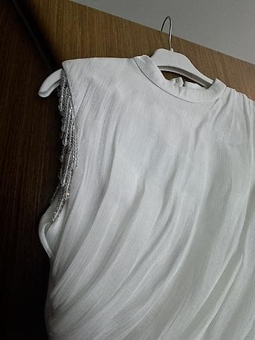 ağ paltar: Ağ rəngli zərif maxi paltar 1 defe geyinilib elciliye 40 razmer 60 — 4