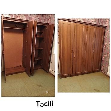 Dolab satılır 4 qapıdan ibarətdir Asılqanli və polkalı Ölcü 185