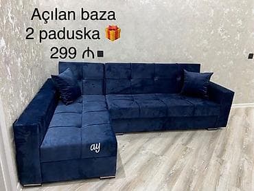 divan kreditle: Künc divan, Yeni, Açılan, Bazalı, Vеlur parça, Şəhərdaxili pulsuz çatdırılma — 1